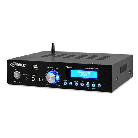 Pyle Bt Stereo Amplifier Reciever Am-fm Radio Usb Flash Reader 3.5mm Aux Lcd Display 200w