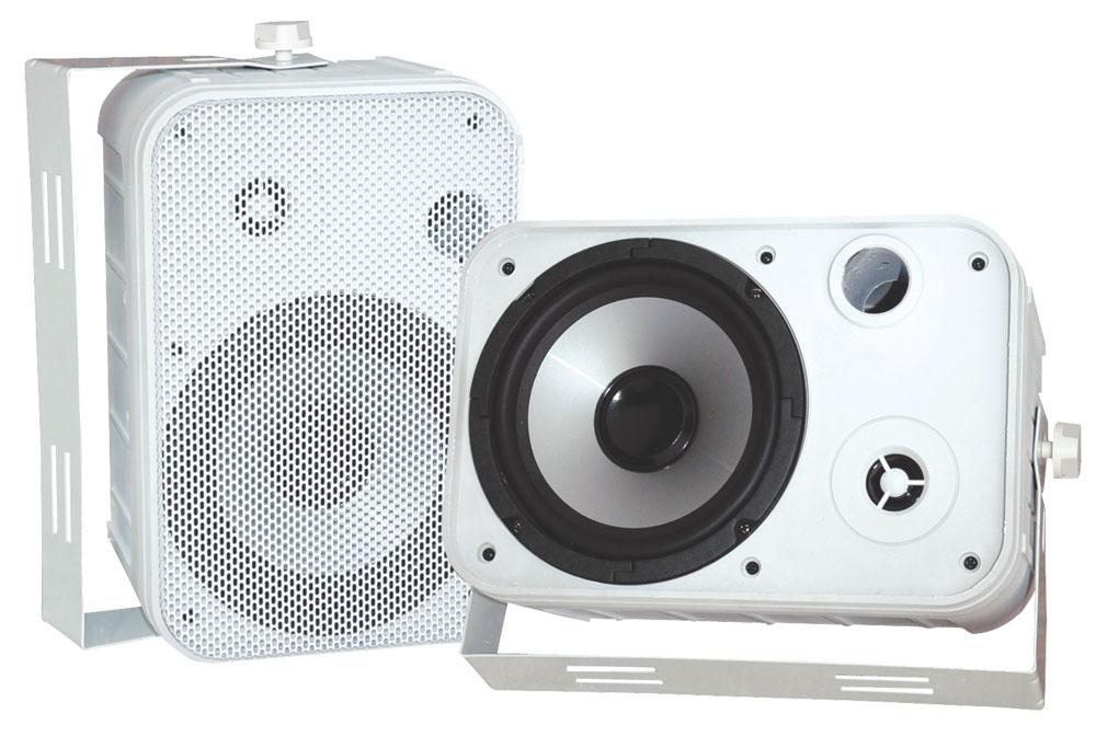 Speakers 6.5" White Outdoor Pyle Pro; Pair