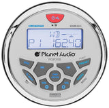 Planet Round Marine Radio (3.5" Diameter) Bluetooth Rear Aux Input Am-fm Rear Charging Usb