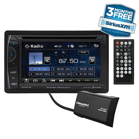 Power Acoustik D.din 6.2" Touchscreen Am-fm-dvd-usb-bt With Sxv300v1 Tuner