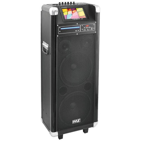 Pyle Pro 10"x2 Portable Pa Speaker With Dvd 7"screen