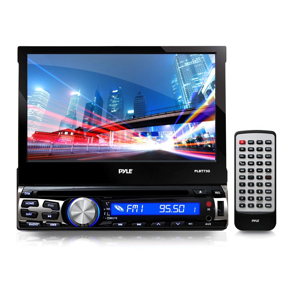 Pyle 7" Flip-out Single Din Dvd Receiver With Gps And Bluetooth