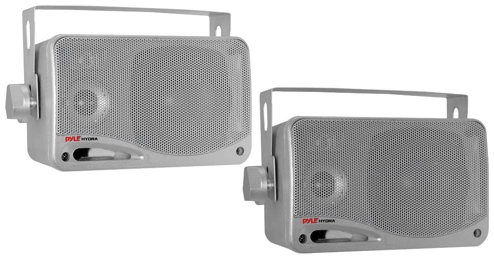 Pyle 3.5" 3-way Mini Box Speaker System Silver