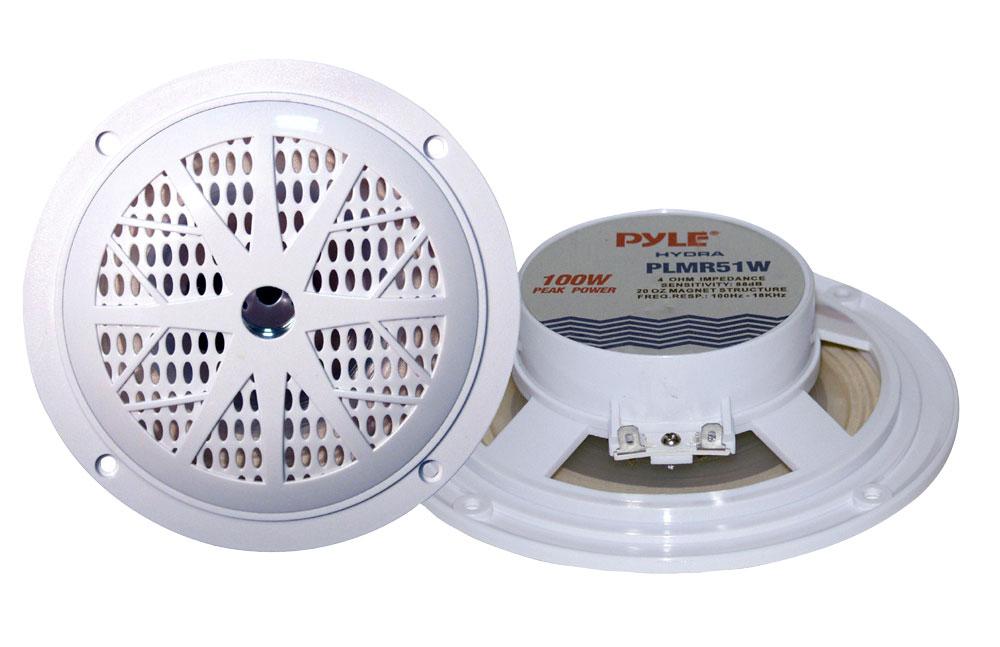 Pyle 5" White Waterproof Marine Spreaker