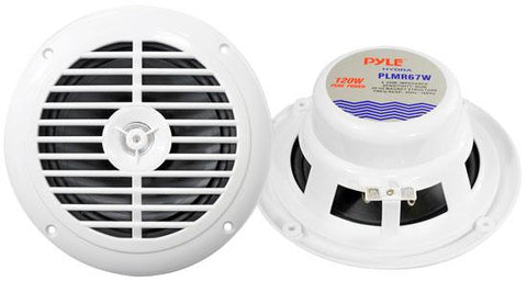 Pyle 6.5" Hydra Marine Speakers White 120w Max