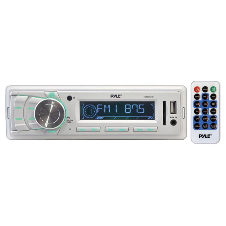 Pyle Marine Receiver Am-fm-mp3-usb-weatherband White Mechless