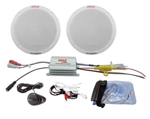 Pyle Marine 6.5" Speaker System 2ch Amp 400w Max