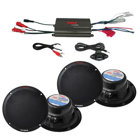 Pyle Marine 800w 4ch Amp And 6.5" Speaker System