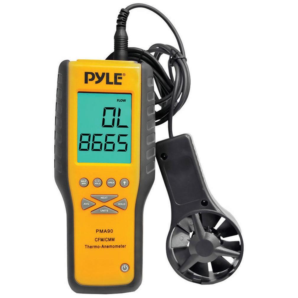 Pyle Anemometer And Thermometer For Air Velocity Air Flow Temperature