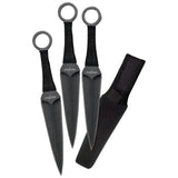 Perfect Point Throwing Knife Set Of 3 Black Blades Cord-wrapped Handles 12" Overall