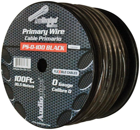 Audiopipe Flexible Power Cable 0 Ga. 100 Ft. Black