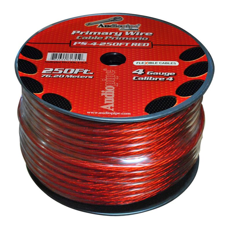 Audiopipe Flexible Power Cable Red 250 Ft.