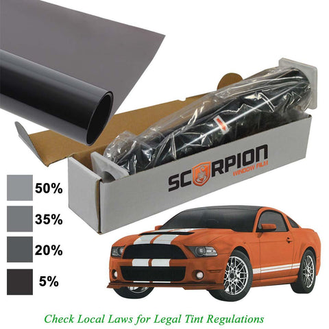 Scorpion Window Tint Predator Series 2 Ply 5% 36"x 100' Roll Deep Dye 3rd Gen. Lifetime Warranty