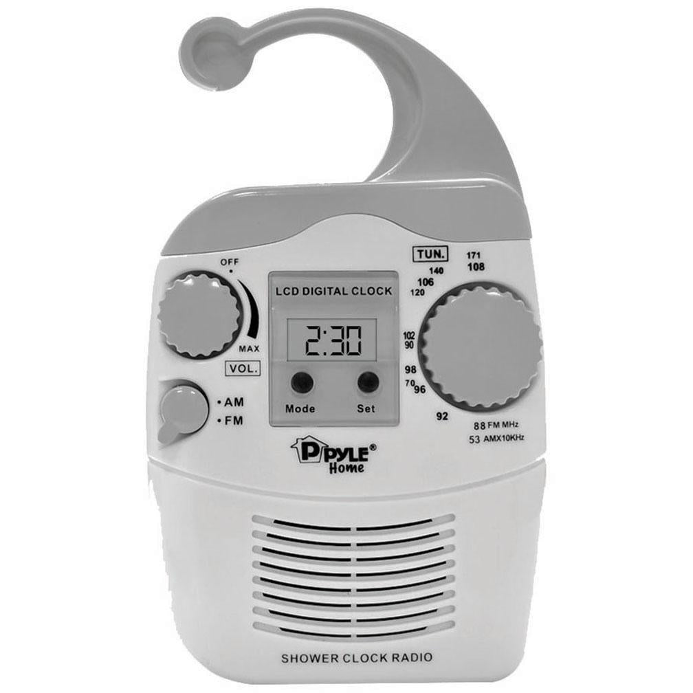 Pyle Hanging Waterproof Am-fm Shower Clock Radio