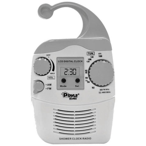 Pyle Hanging Waterproof Am-fm Shower Clock Radio