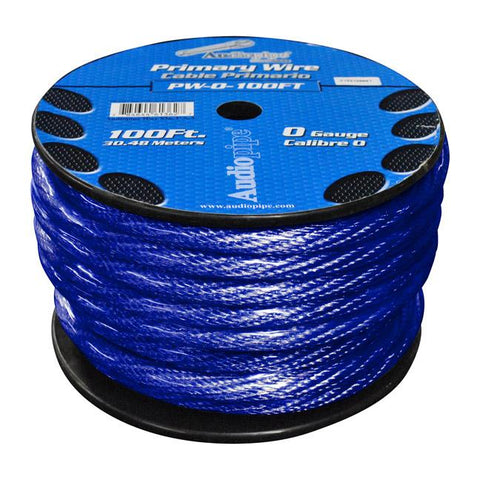 Power Wire 0ga. 100' Blue Audiopipe