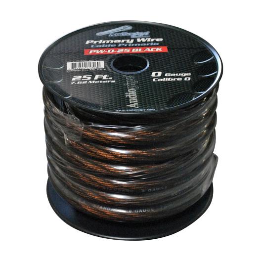 Power Wire Audiopipe 0ga. 25' Black