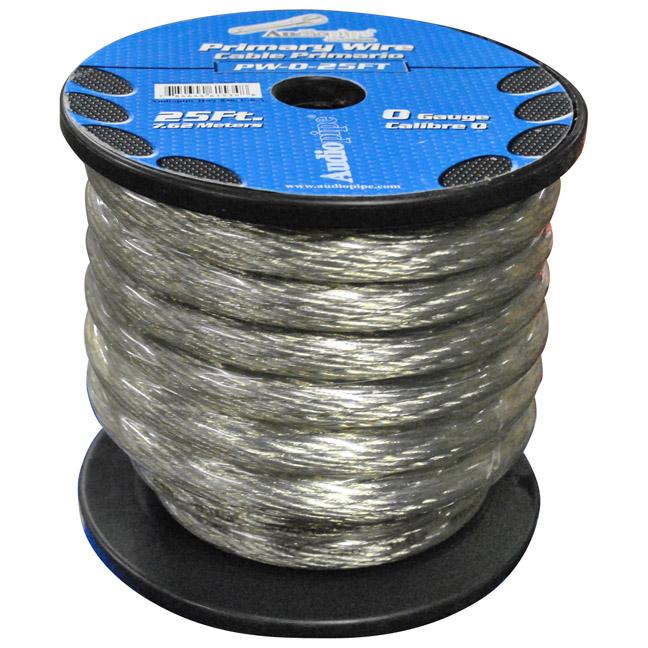 Power Wire Audiopipe 0ga. 25' Silver