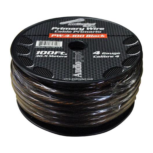 Power Wire Audiopipe 4ga 100' Black