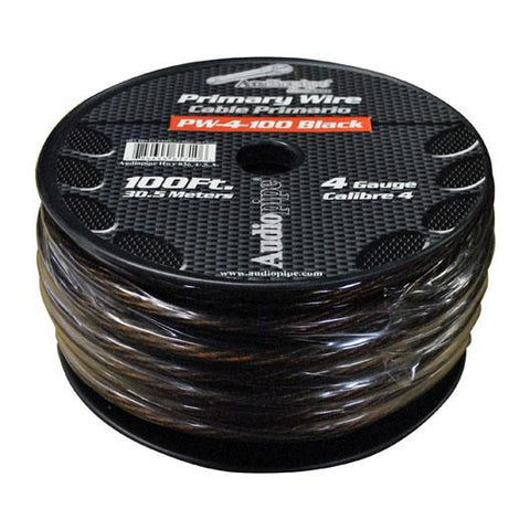 Power Wire Audiopipe 4ga 100' Black