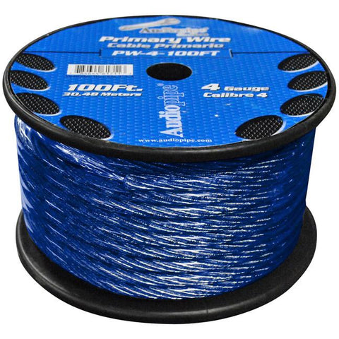 Power Wire Audiopipe 4ga 100' Blue