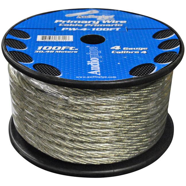 Power Wire Audiopipe 4ga 100' Silver