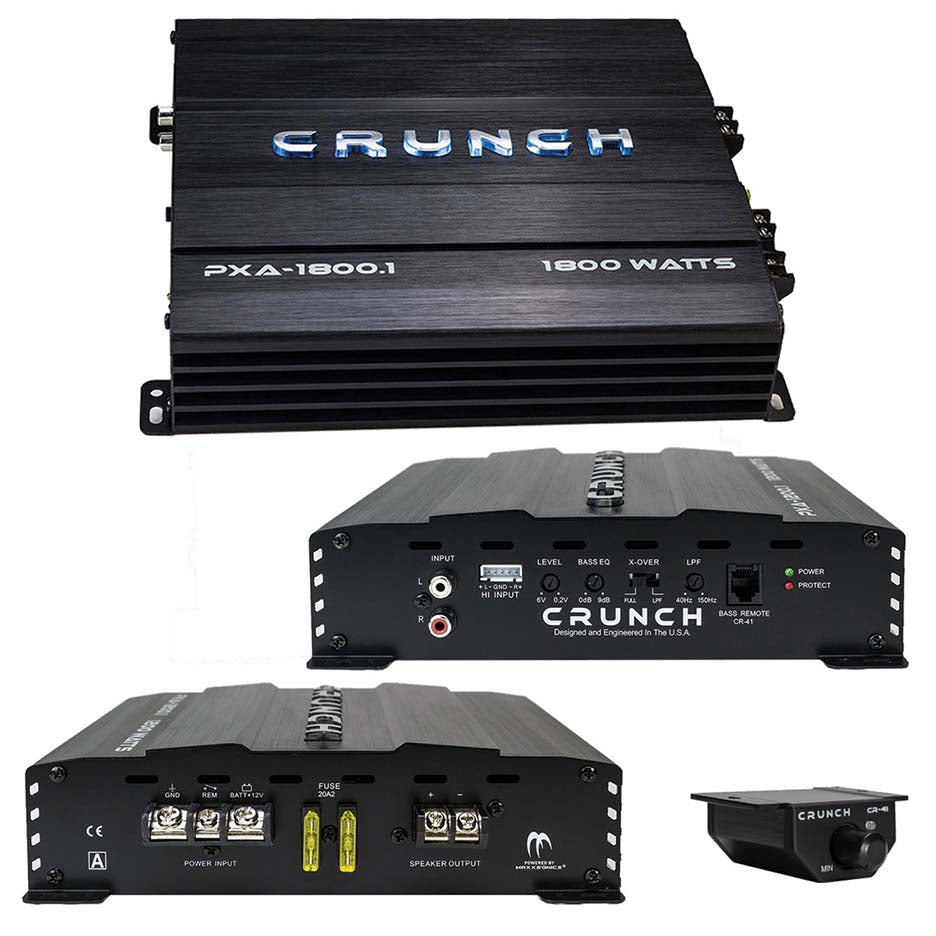 Crunch Mono Amp 1800 Watt 2 Ohm Stable With Bass Remote