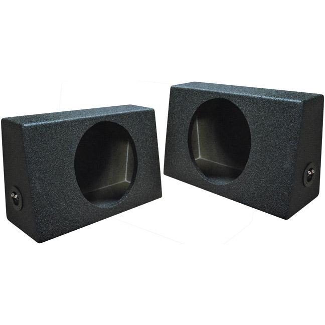 Qpower Qbomb Single 10" Empty Woofer Box. Mounts Behind Seat. Sold In Pairs