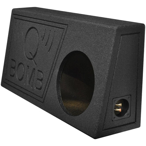 Qpower Single 10" Truck Ported Spl Empty Woofer Box With Bed Liner Spray