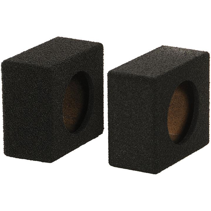 Qpower Empty 6.5" Speaker Enclosure Pair Qbomb (spray On Black Bedliner Coating)