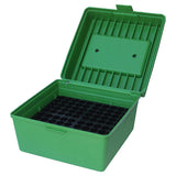 Mtm Deluxe Ammo Box 100 Round Handle 22-250 To 458 Win Green