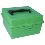 Mtm Deluxe Ammo Box 100 Round Handle 22-250 To 458 Win Green