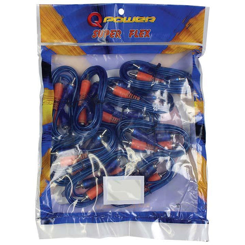 Qpower (10 Pack) 3 Ft. Rca Superflex