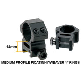 Utg 1 Inch -2pcs Medium Profile Picatinny-weaver Rings