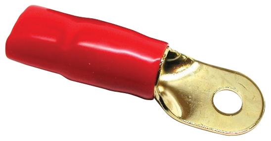 Ring Terminals 1-0ga. 10pcs. Gold;red Sleeve;xscorpion