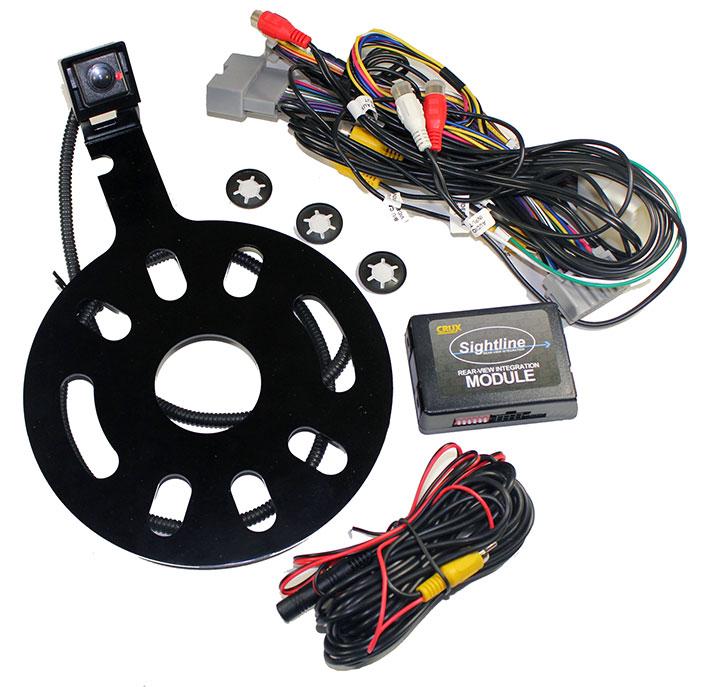 Crux Rear-view & Vim Integration With Spare Tire Mount Camera With Moving Lines For Jeep Wrangler