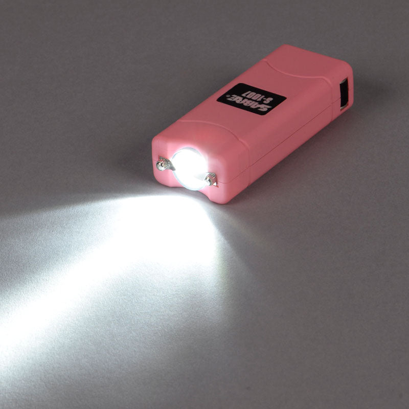 Sabre Short Stun Gun With Led Flashlight - Pink (0.704 Uc) W-holster