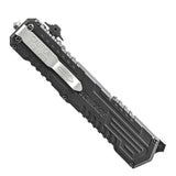 Schrade Viper 3 Otf Black Handle Bead Blast Blade Serrated