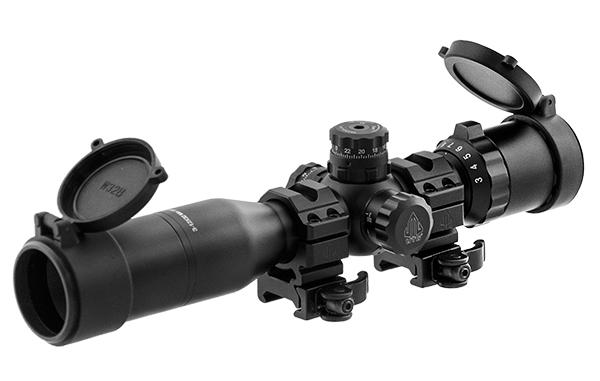 Utg 1 Inch Bugbuster 3-12x32 Scope Side Ao Mil-dot Qd Rings