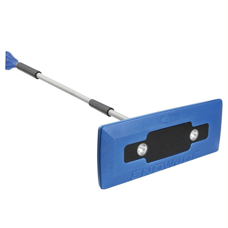 Snow Joe Led 4 In 1 Telescoping Snow Broom Ice Scraper 18 In Foam Head Headlights Blue