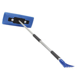 Snow Joe Led 4 In 1 Telescoping Snow Broom Ice Scraper 18 In Foam Head Headlights Blue