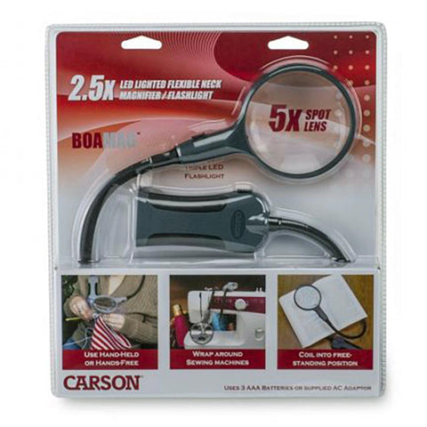 Carson 2.5x Flexible Handheld And Handsfree Magnifier With 5x Spot Lens
