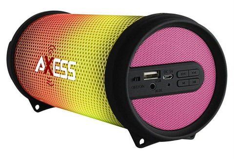 Axess Spbl1044 Vibrant Plus Pink Hifi Bluetooth Speaker With Disco Led Lights In Pink