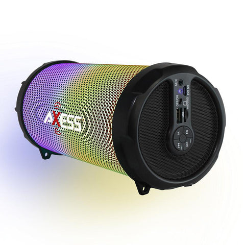 Axess Vibrant Plus Black Hifi Bluetooth Speaker With Disco Led Lights In Black