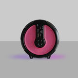 Axess Vibrant Plus Black Hifi Bluetooth Speaker With Disco Led Lights In Pink