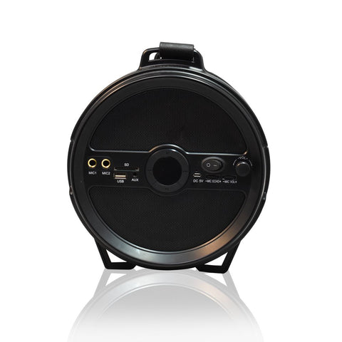 Axess Portable Bluetooth 2.1 Hi-fi Cylinder Loud Speaker Built-in 6" Sub Black