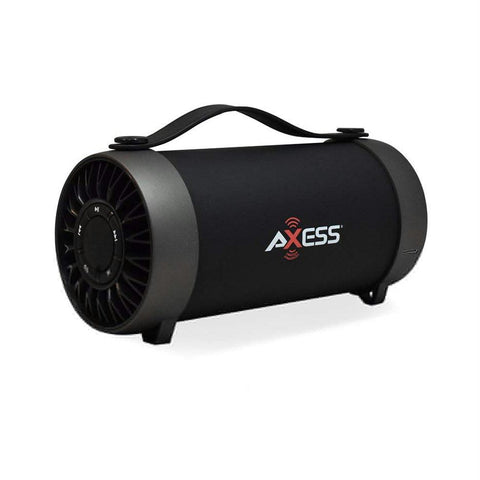 Axess Portable In Outdoor Bluetooth Speaker Builtin Radio Rechargeable Battery 4inch Subwoofer Black