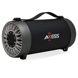 Axess Portable In Outdoor Bluetooth Speaker Builtin Radio Rechargeable Battery 4inch Subwoofer Silve