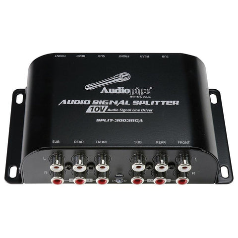Audiopipe Multi-audio Amplifier 3 Rca Outputs W-bulit In 10v Line Driver