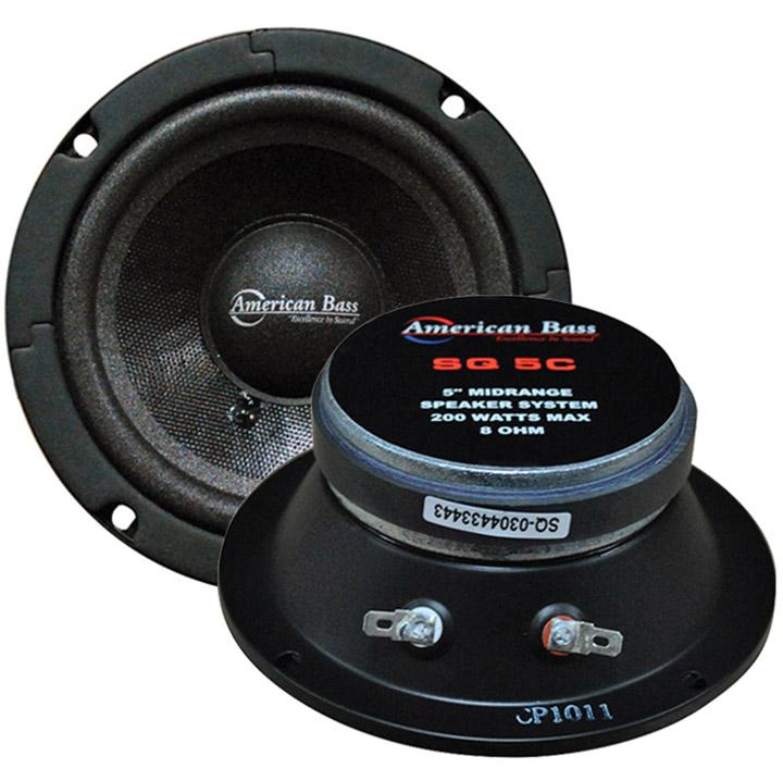 American Bass 5" Midrange Sealed Basket Speaker Black (sold Each) 200w Max